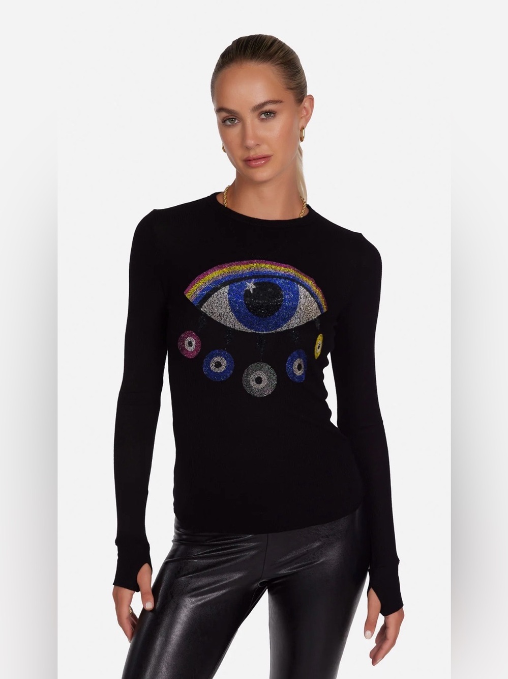 Lauren Moshi MCKINLEY CRYSTAL RAINBOW EVIL EYE 🧿 Size L